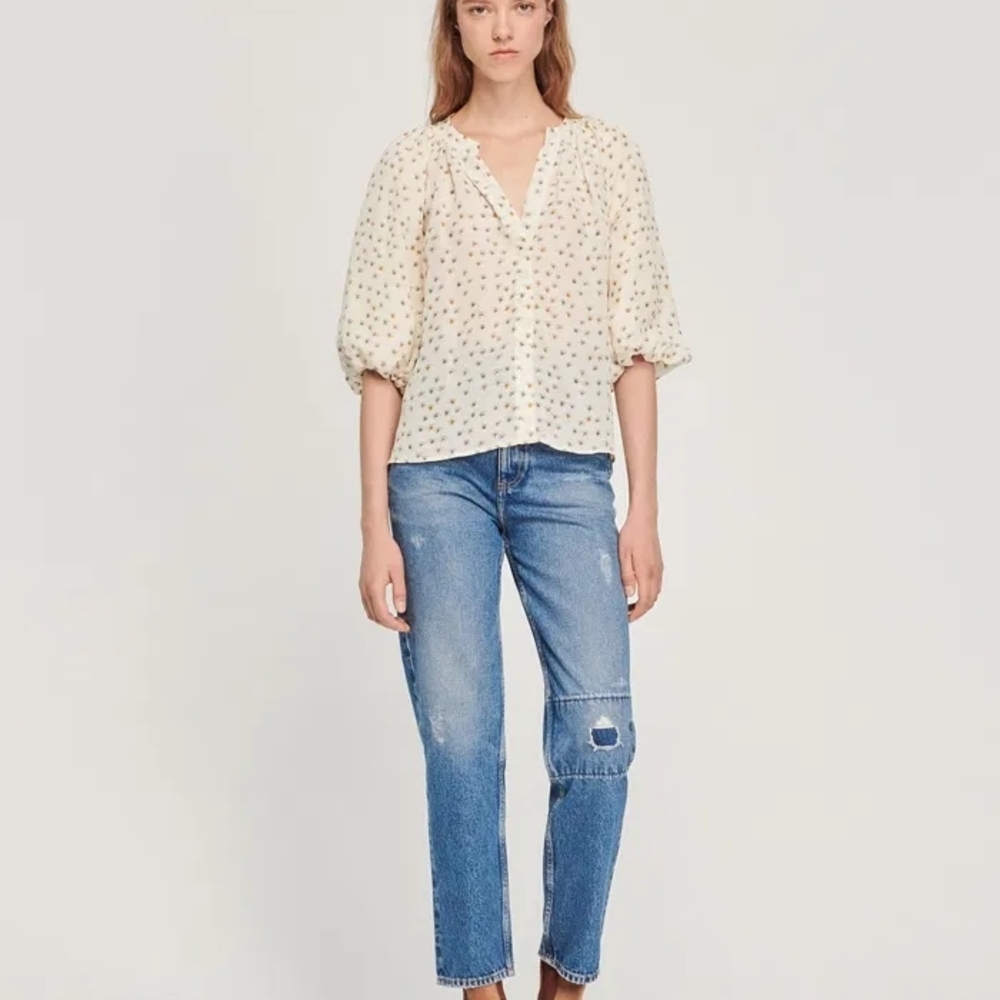 Sandro Ivory Floral Blouse - Picture 2 of 5